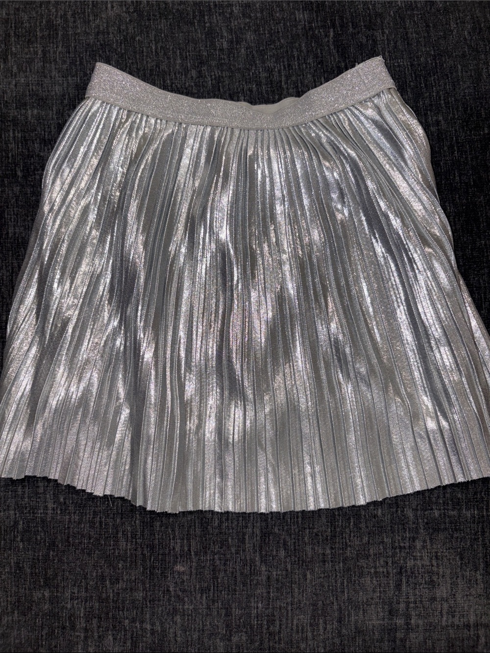 OshKosh B'gosh Metallic Silver Pleated Circle Skirt